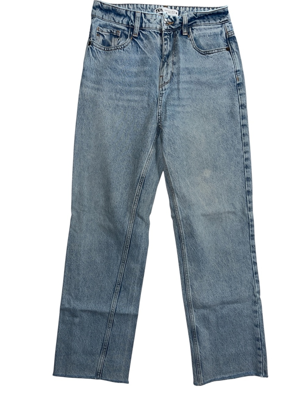 Zara High Rise Straight Leg Mom Jeans Size 4 Casual Trendy Grunge 90s Vibes